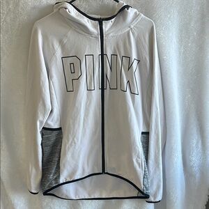 Victoria's Secret PINK White Zip-Up Hoodie